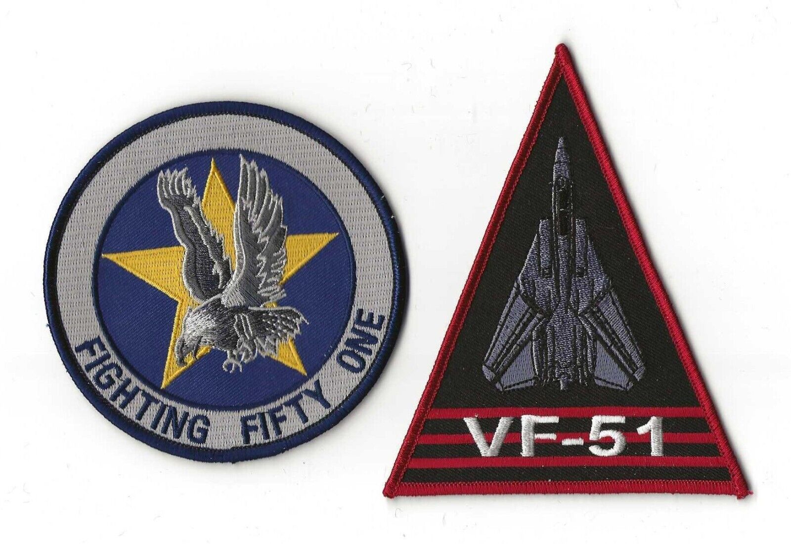 USN VF-51 SCREAMING EAGLES & F-14 patch set F-14 TOMCAT FIGHTER SQN