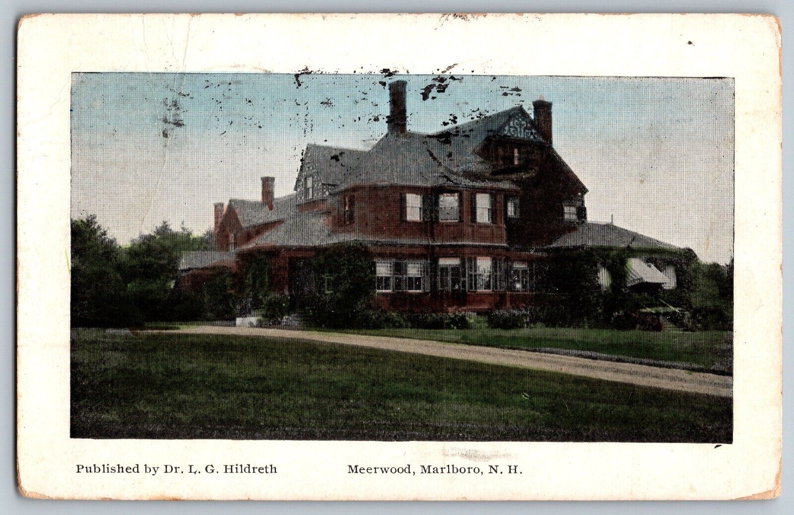 Marlboro, New Hampshire NH - Meerwood Hill - Showing House - Vintage Postcard