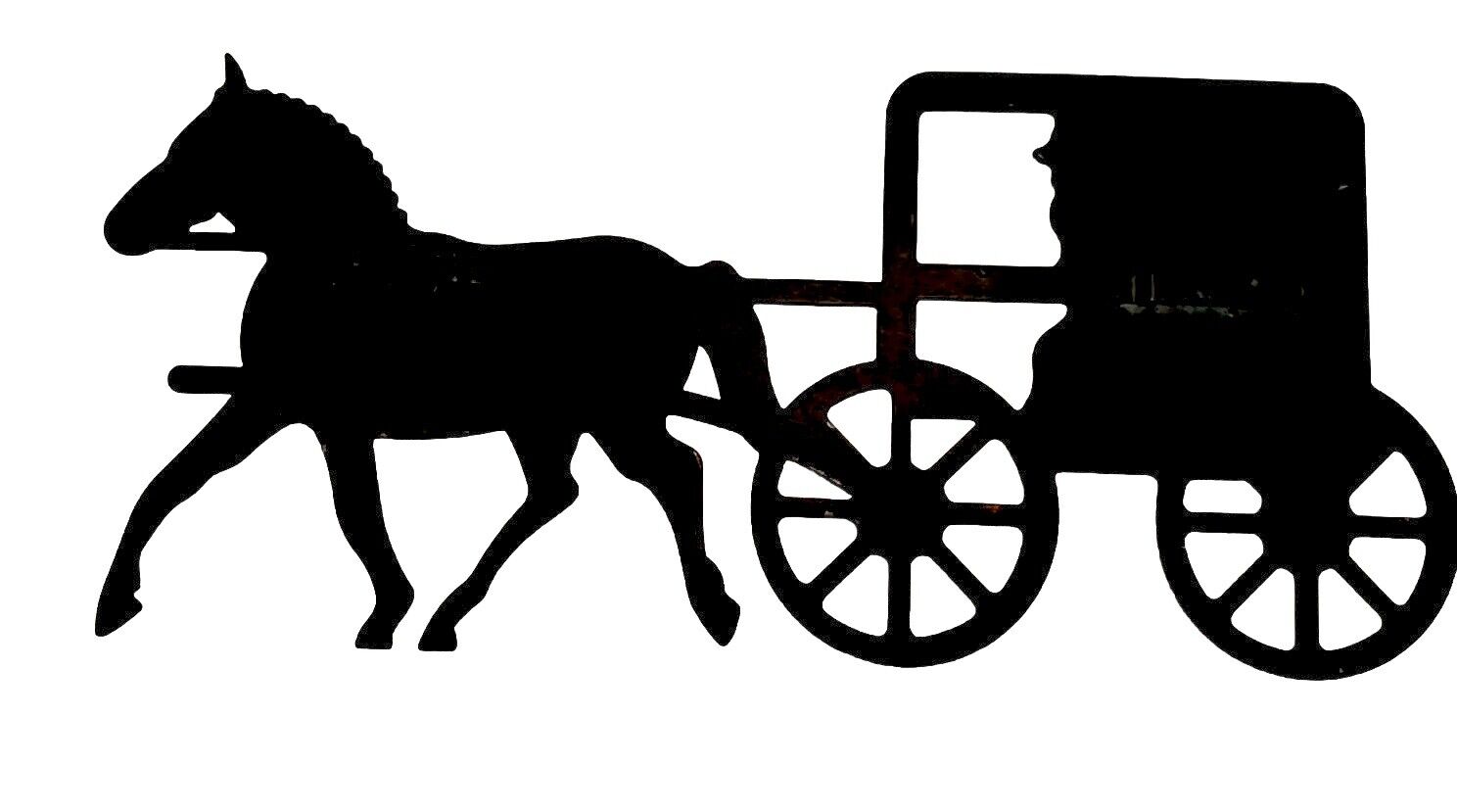 Vintage Amish Metal Horse And Buggy Wall Art Sign Fun
