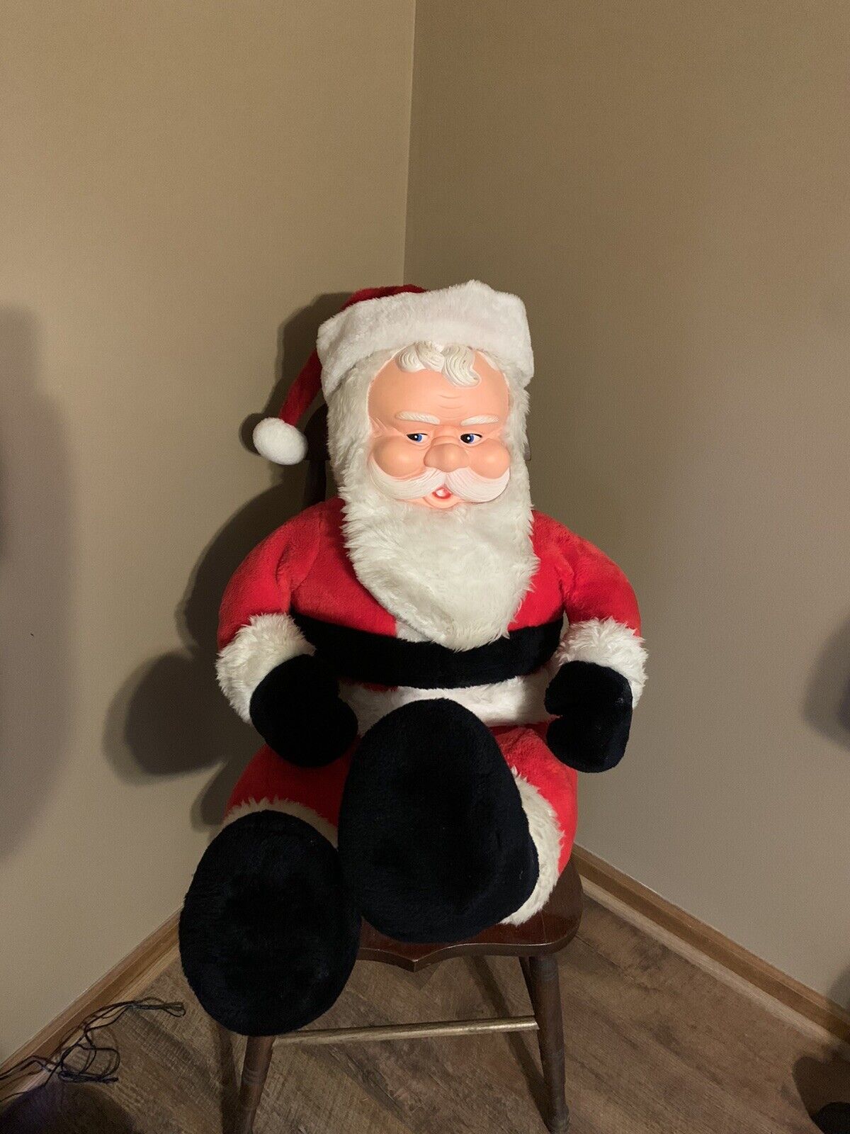 Vintage Superior Toy and Novelty Inc Plush Santa  rubber Face,  Approx 26”