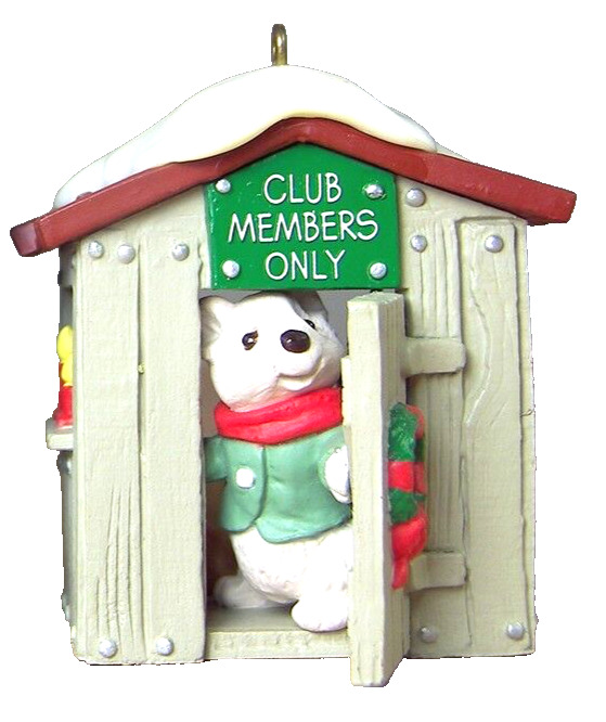 Vintage 1988 Hallmark OUR CLUBHOUSE Keepsake Collectors Club Ornament in Box
