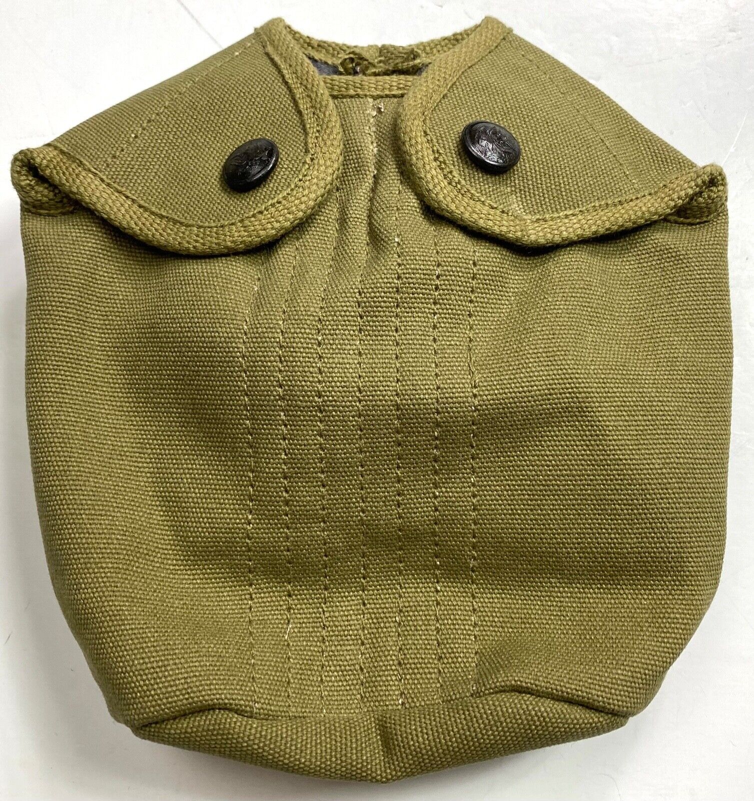  WWI US M1910 EAGLE SNAP CANTEEN COVER-PEA GREEN