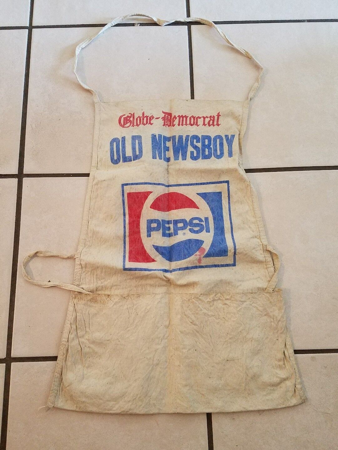 St. Louis Globe Democrat Old Newsboys Pepsi Apron Vintage Rare