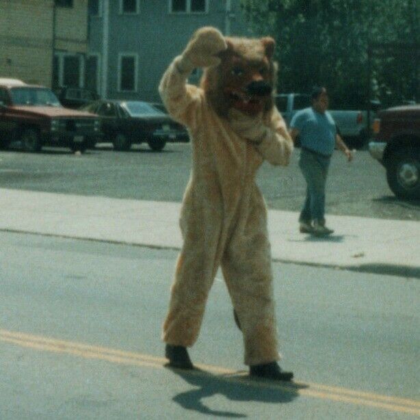Vtg 90s Old Animal Costume Mascot Found Photo North Tonawanda NY Parade Snapshot