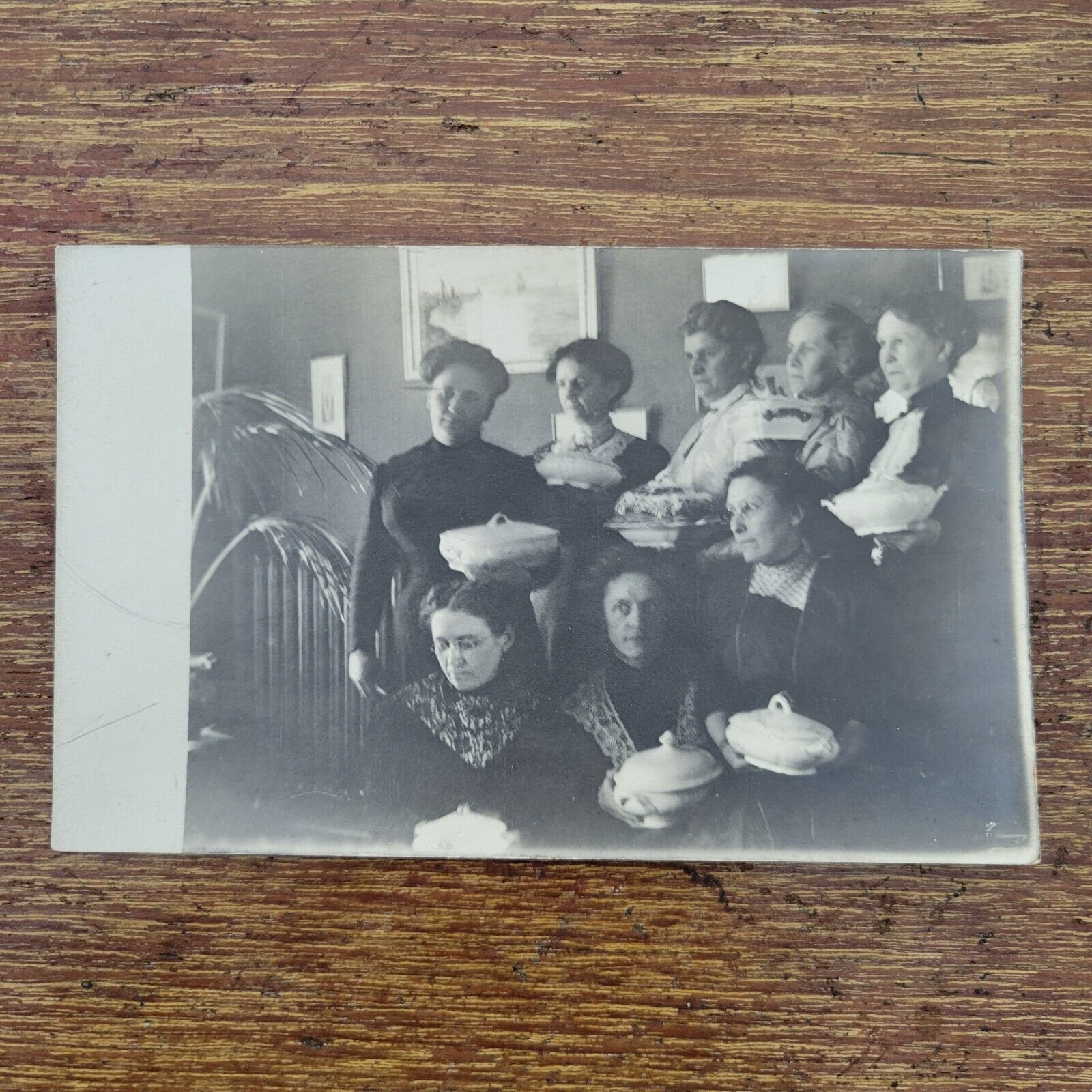 RPPC Ladies Of Attica New York 1907-09 Showing Off Dishes Postcard