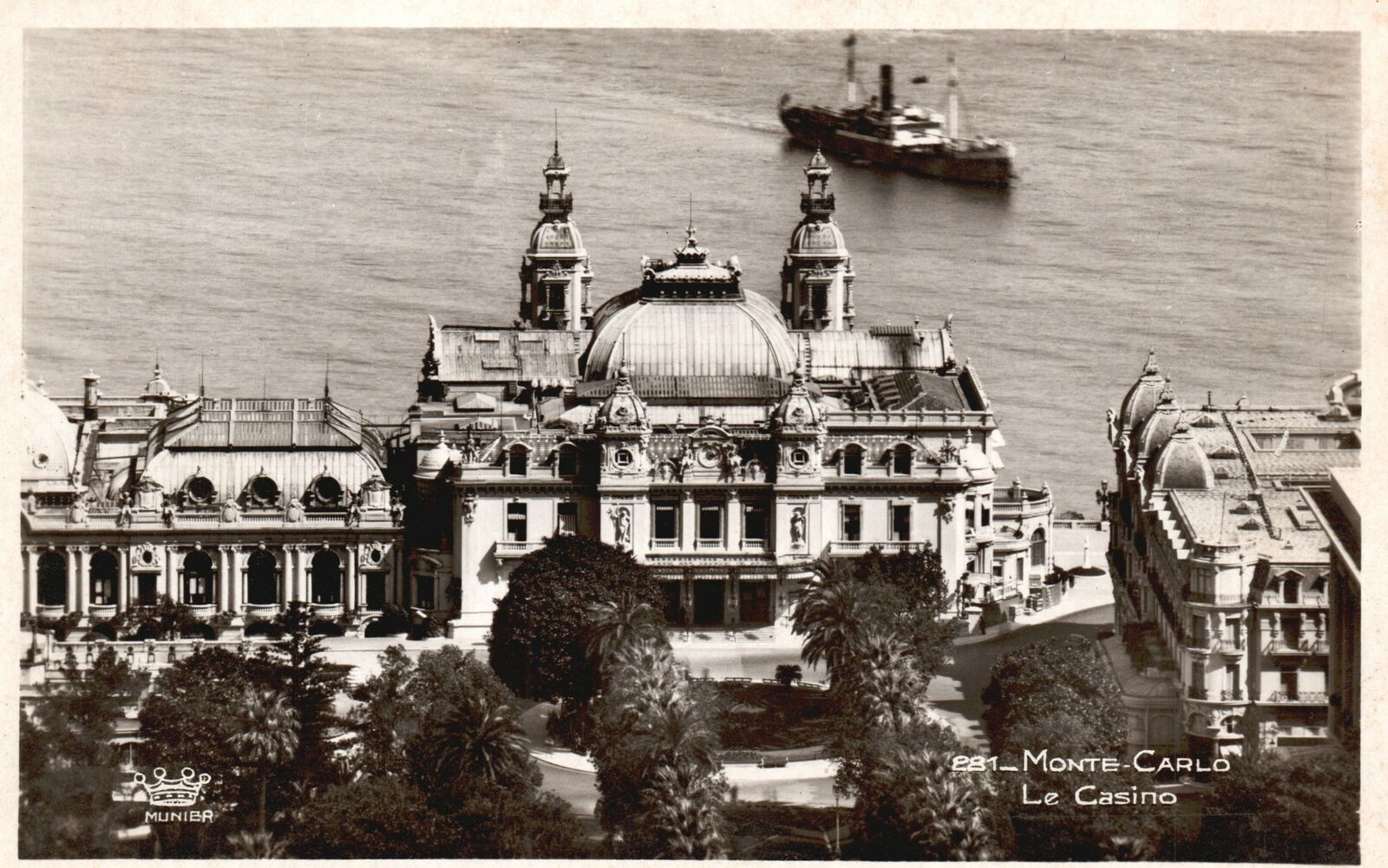 Vintage Postcard 1920\'s Monte Carlo le Casino Gambling Entertainment Complex