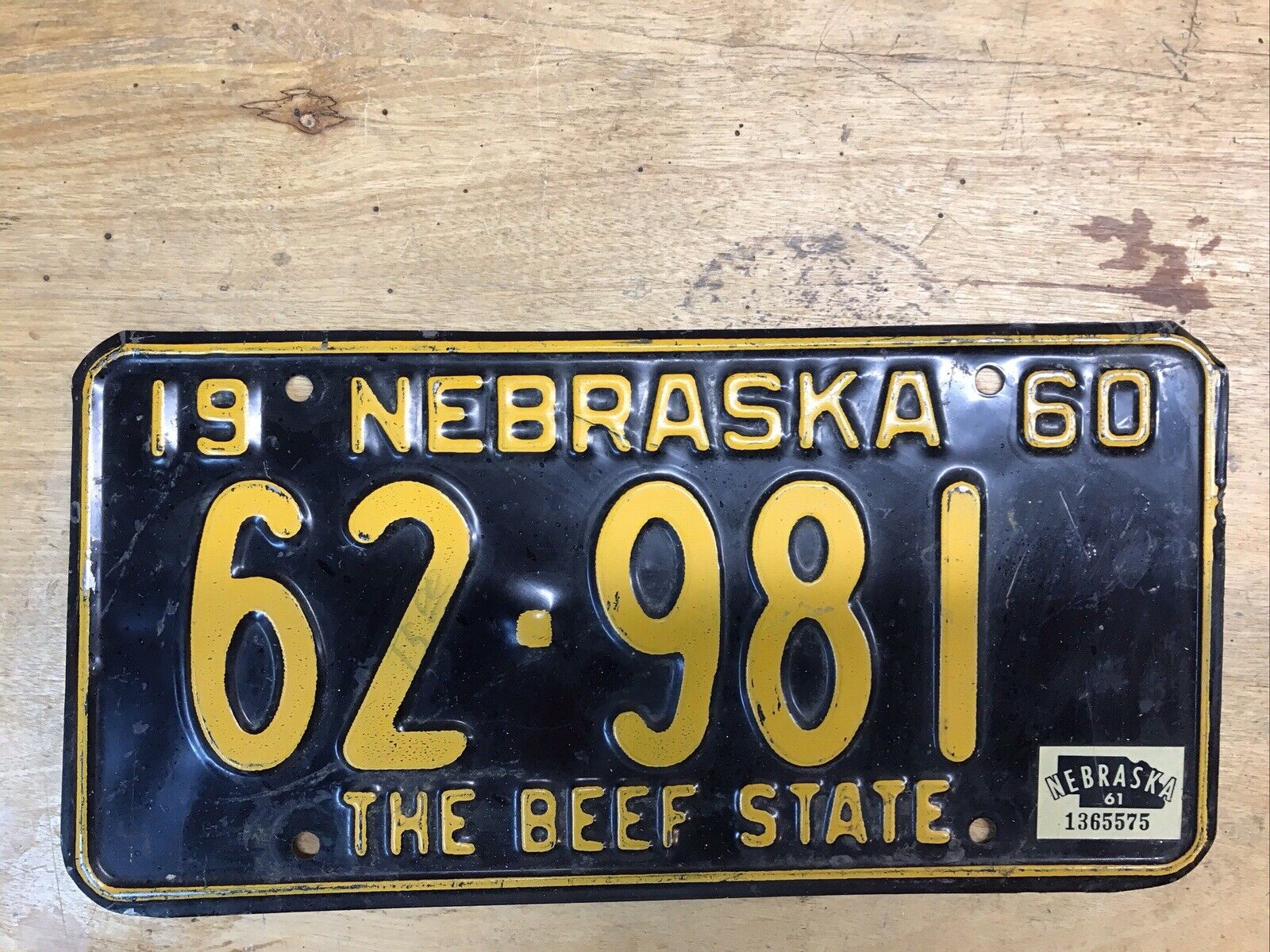 Nebraska 1960 License Plate  Man Cave Vintage Garage Wall # 62-981