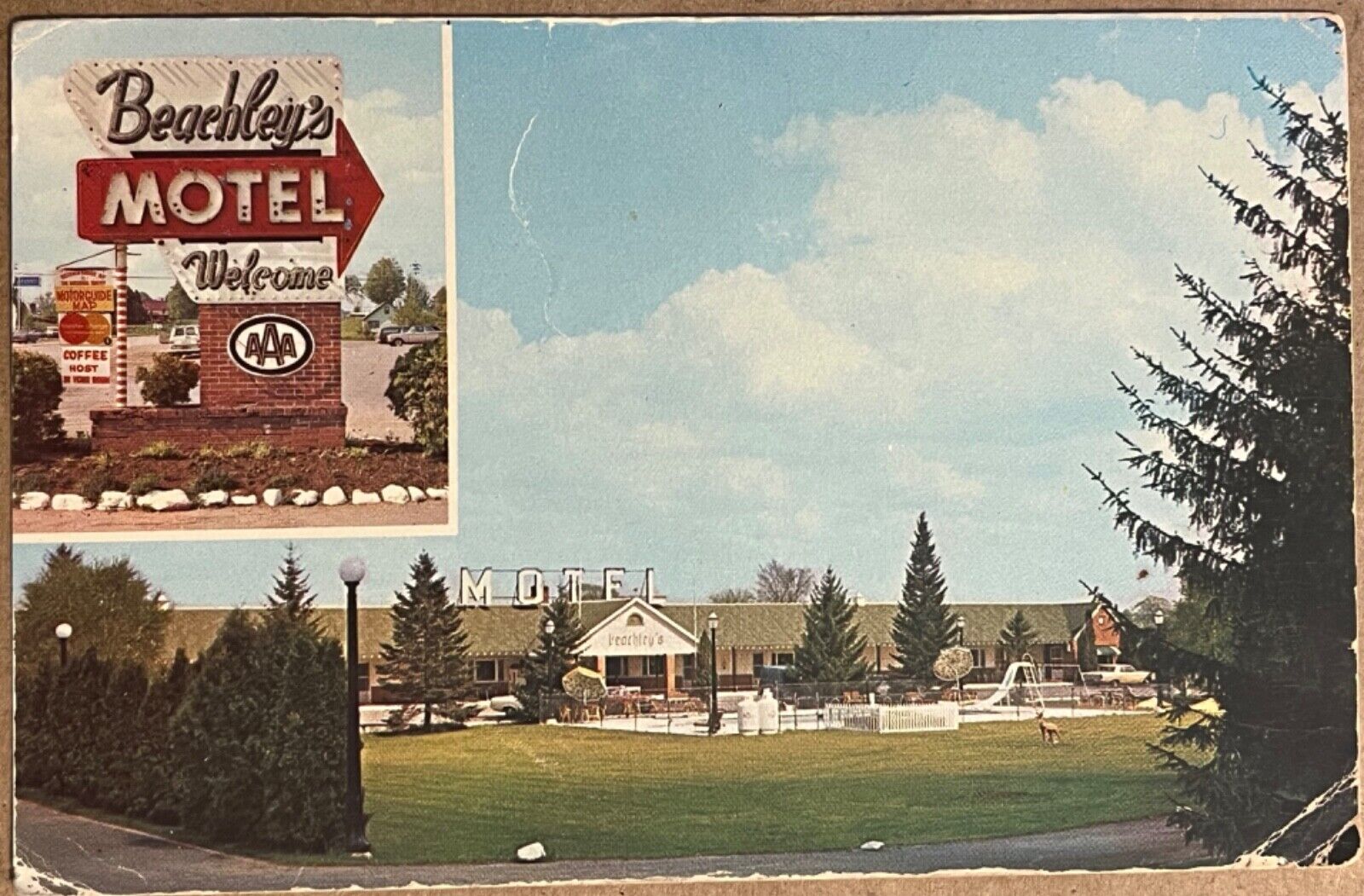 Barneveld New York Beachleys Motel Adirondacks Postcard 1971