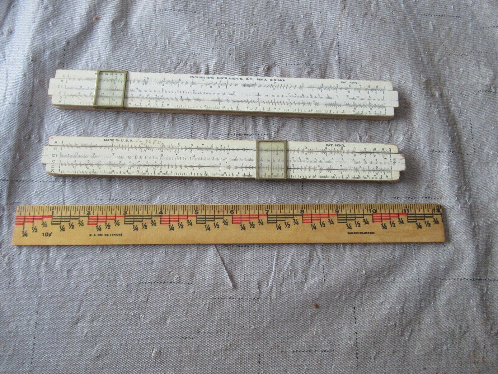 Pair of Vintage Slide Rules, One is Engineering Instruments, Inc. 