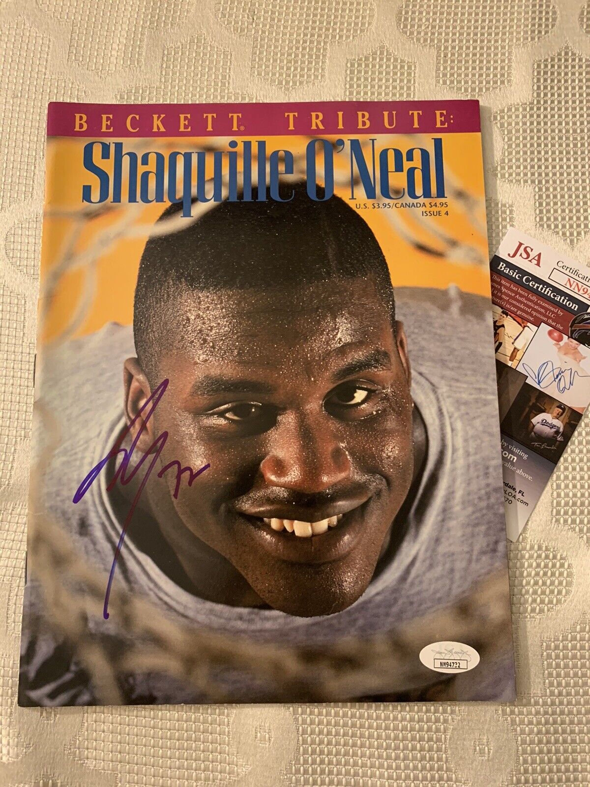 Shaquille Shaq O\'Neal Signed Beckett Magazine Autographed JSA Authentication COA