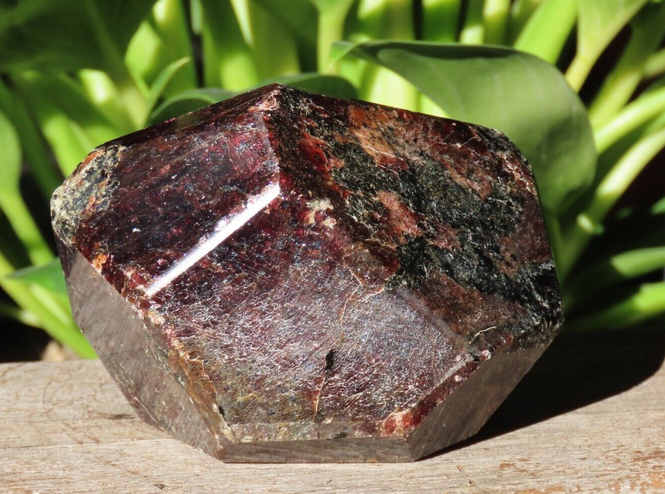 Large Polished Red Garnet Crystal  572 Grams