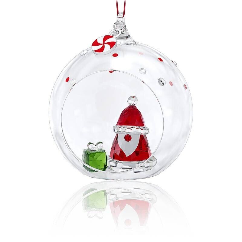 SWAROVSKI CRYSTAL Christmas Holiday Cheers Santa Claus Ball Ornament 5596382