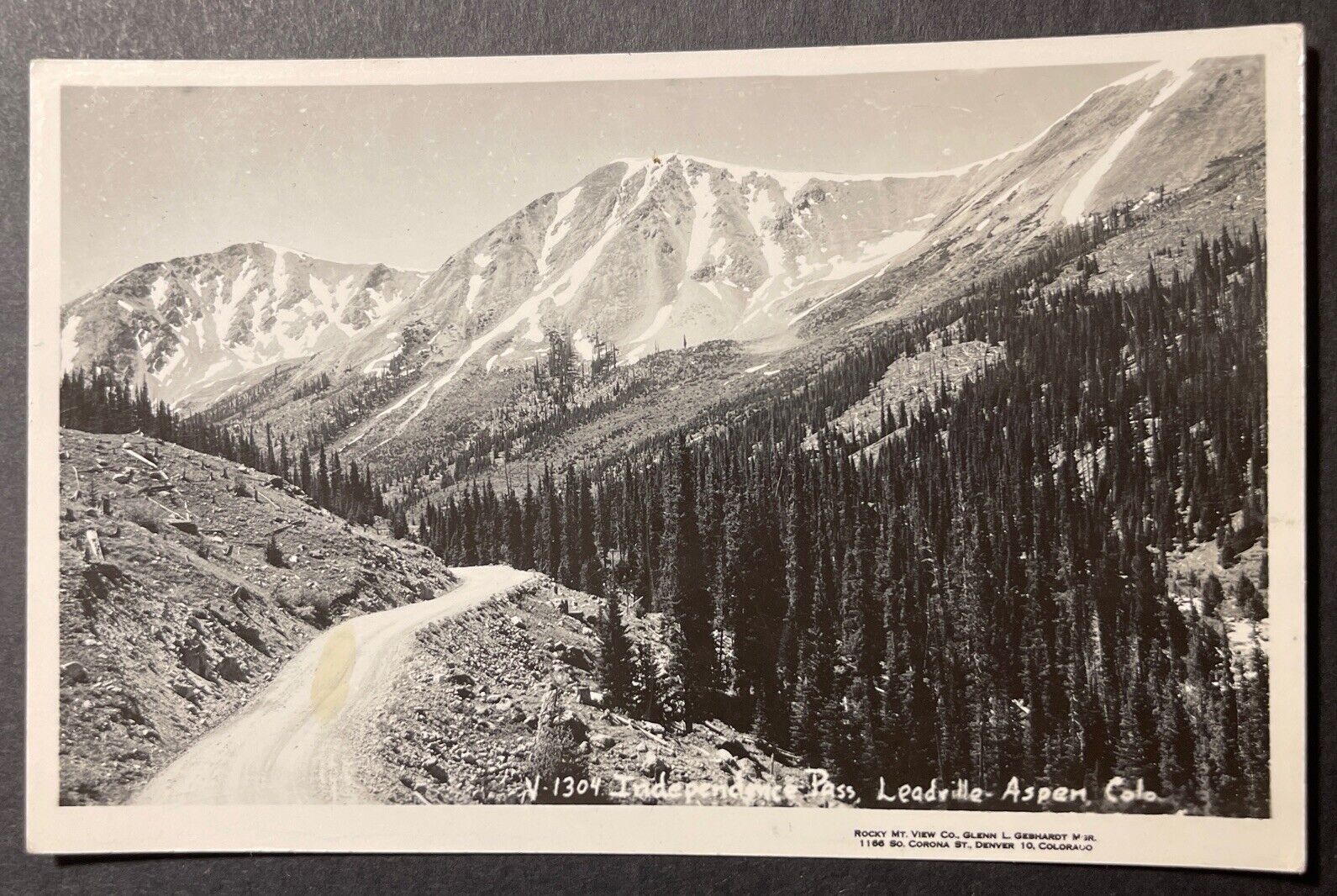 Independence Pass Leadville-Aspen Colorado RPPC Rocky Mt View Co V-1304