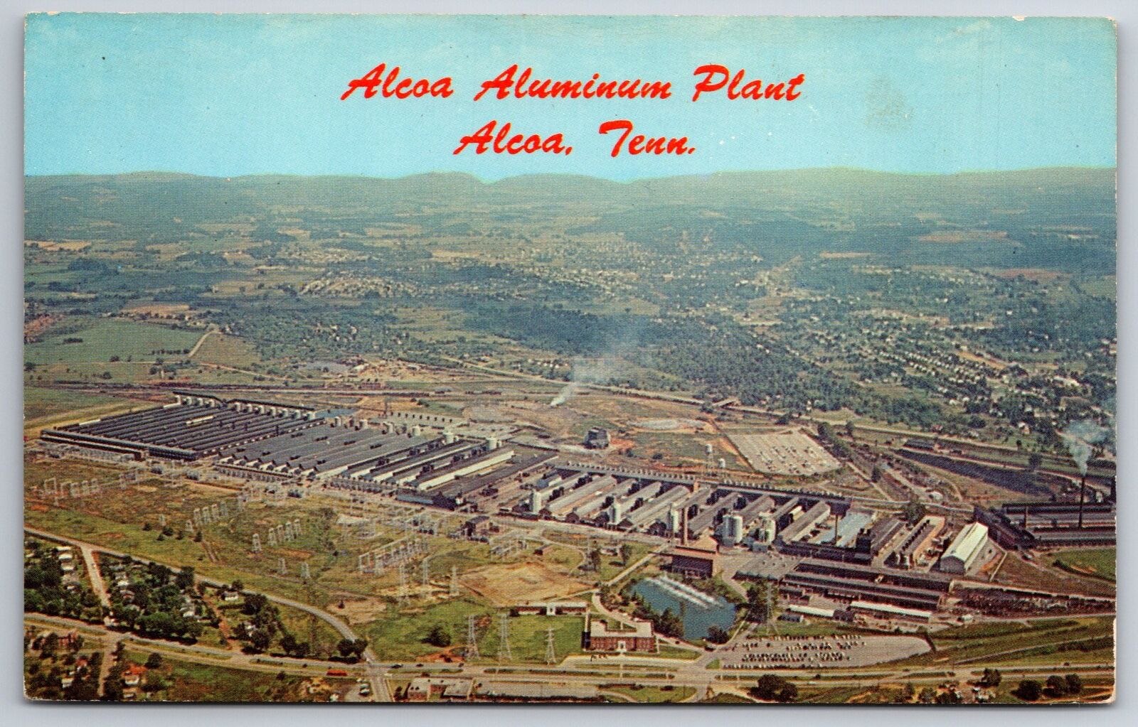 Alcoa Tennessee~Alcoa Aluminum Plant Aerial View~1960s Postcard