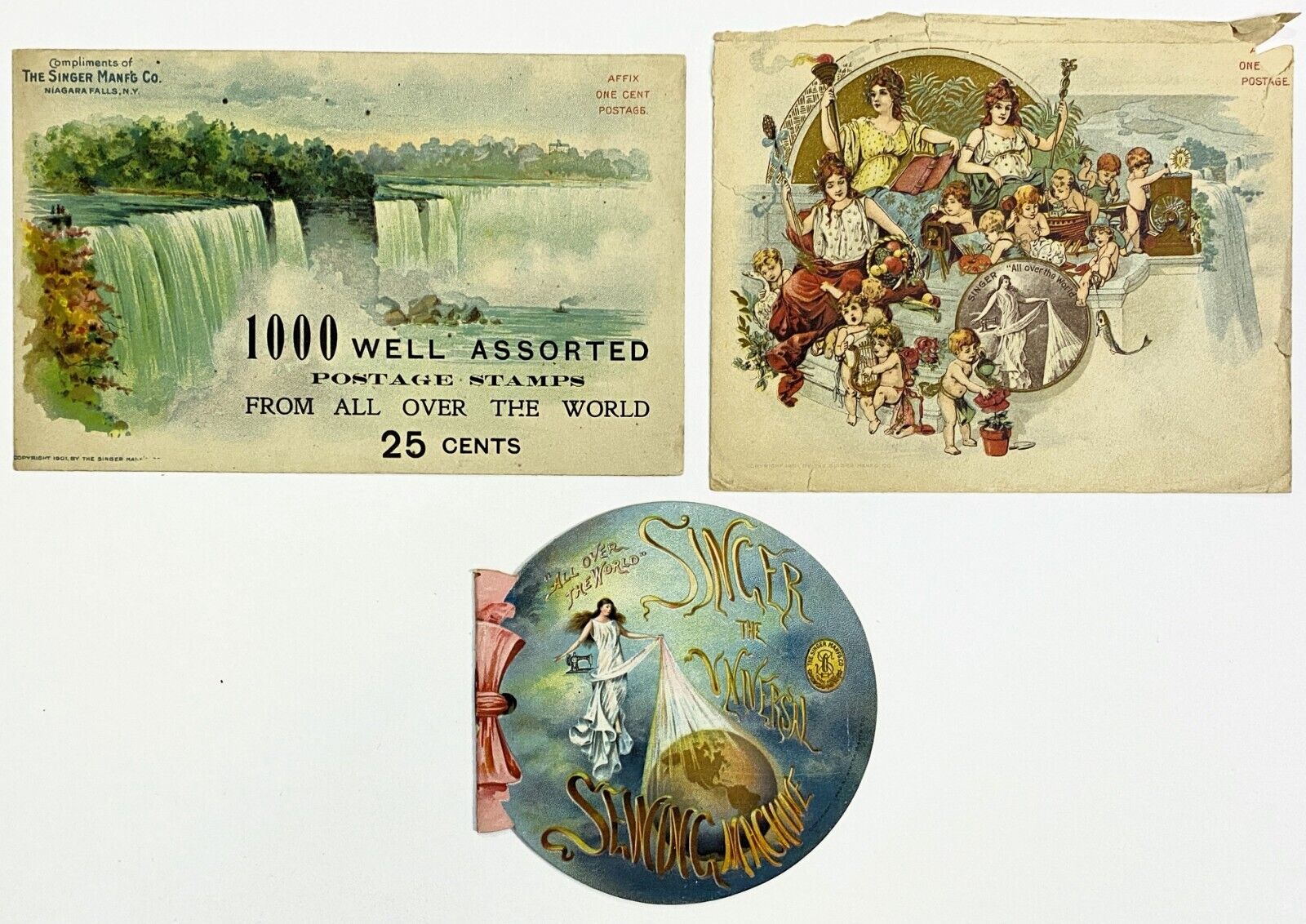 1901 Singer Sewing Machine Advertising Trade Booklet Envelopes Pan American Expo
