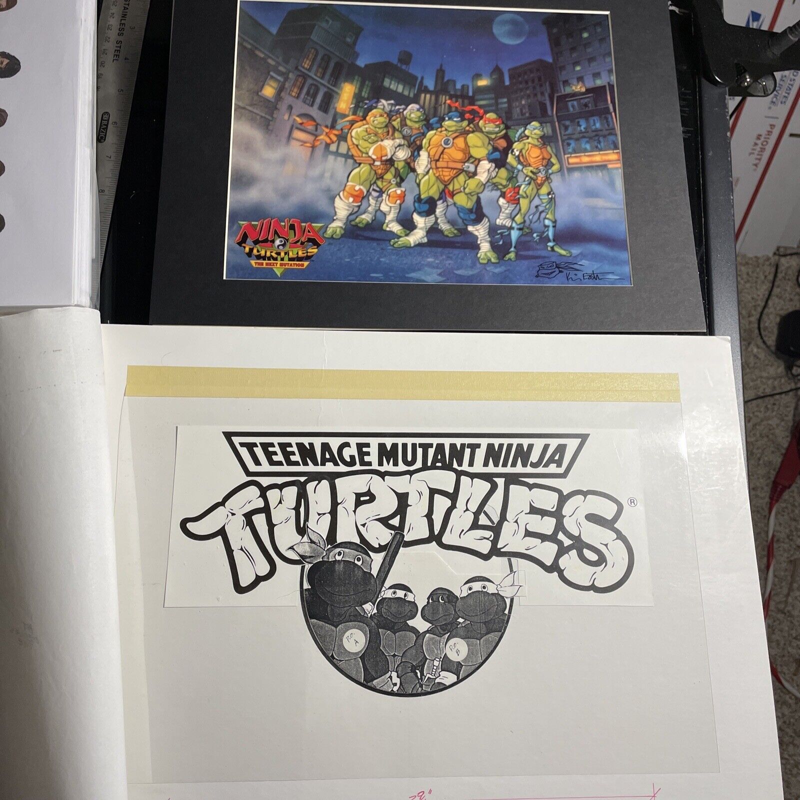 teenage mutant ninja turtles Autograph production art TMNT Animation Cel toy I12