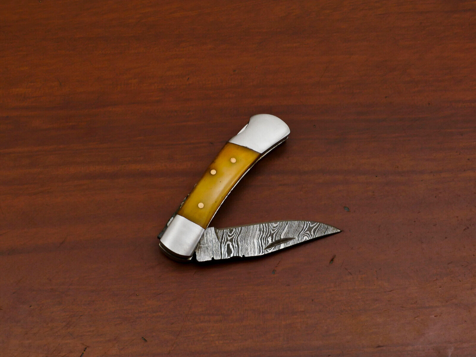 Rody Stan HAND MADE DAMASCUS FOLDING POCKET KNIFE - BACK LOCK - RA-7755
