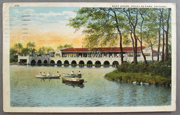 CHICAGO IL    Boat House   Douglas Park   Exposition Cancel   Postcard