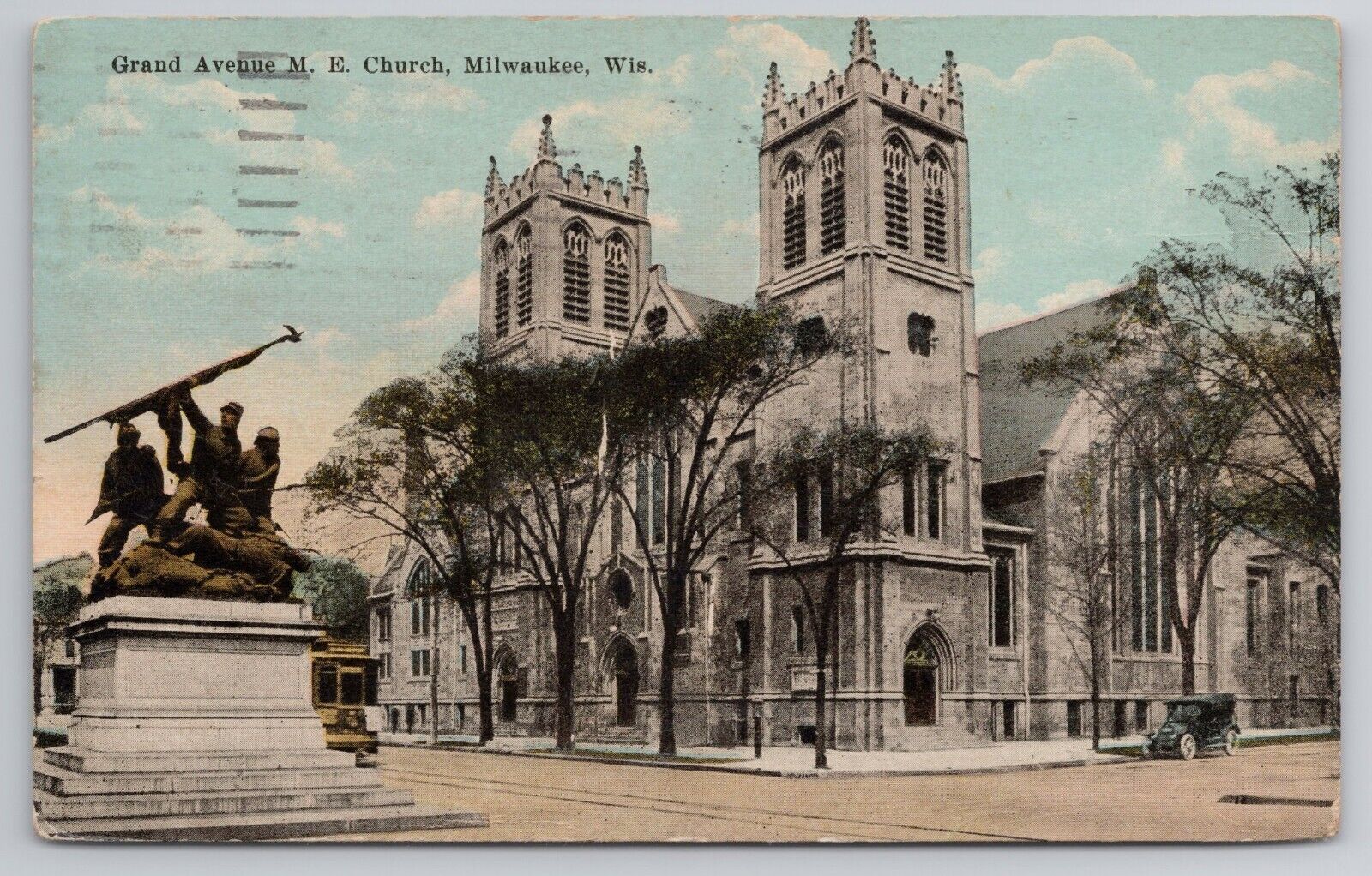 1923 Postcard Grand Ave M E Church Milwaukee Wisconsin WI