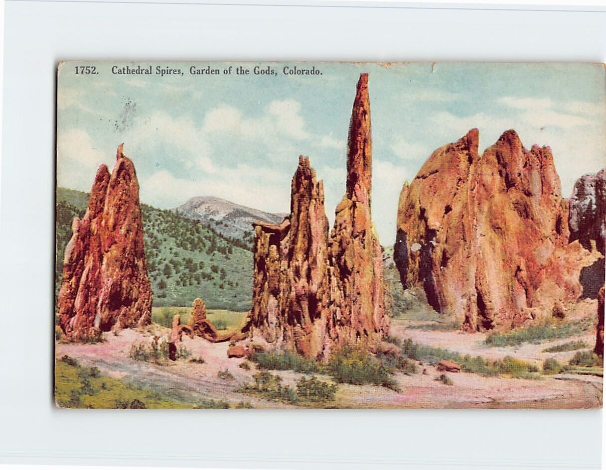 Postcard Cathedral Spires Garden of the Gods Colorado SUA
