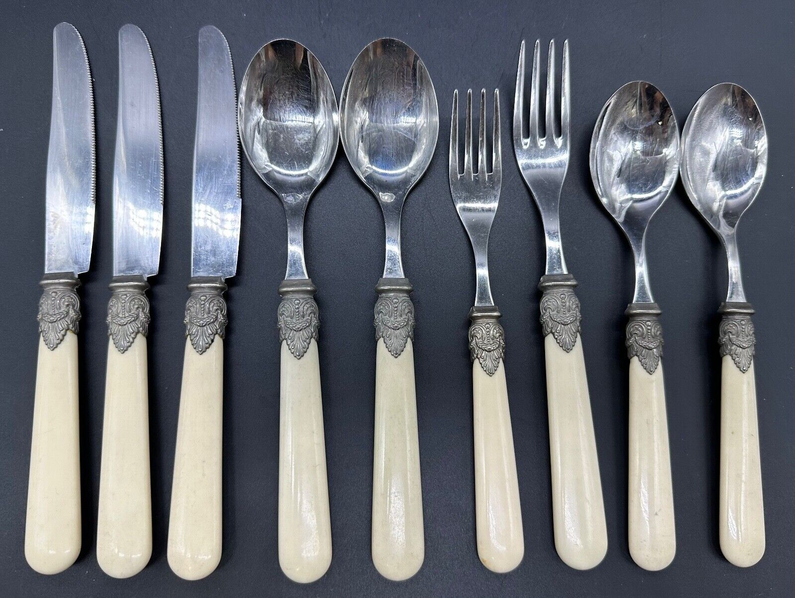 EME Inox Italy Napoleon Mixed Lot 9 Pc 18/10 Stainless Flatware Spoon Fork Knife