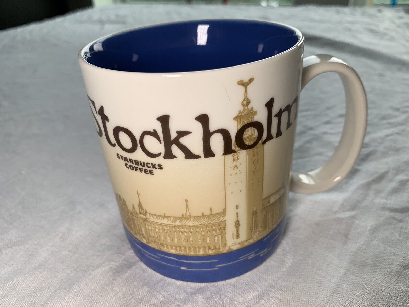 2012 STARBUCKS Coffee Mug STOCKHOLM Icon 16 oz SWEDEN Discontinued *read