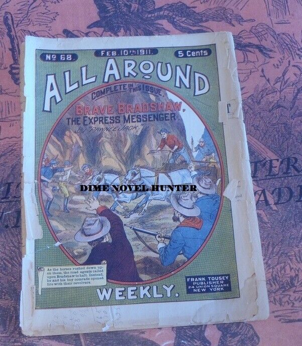 SCARCE ALL AROUND WEEKLY #43 FRANK TOUSEY DIME NOVEL STORY PAPER