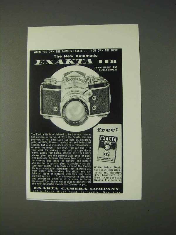 1958 Exakta IIa Camera Ad - The New Automatic