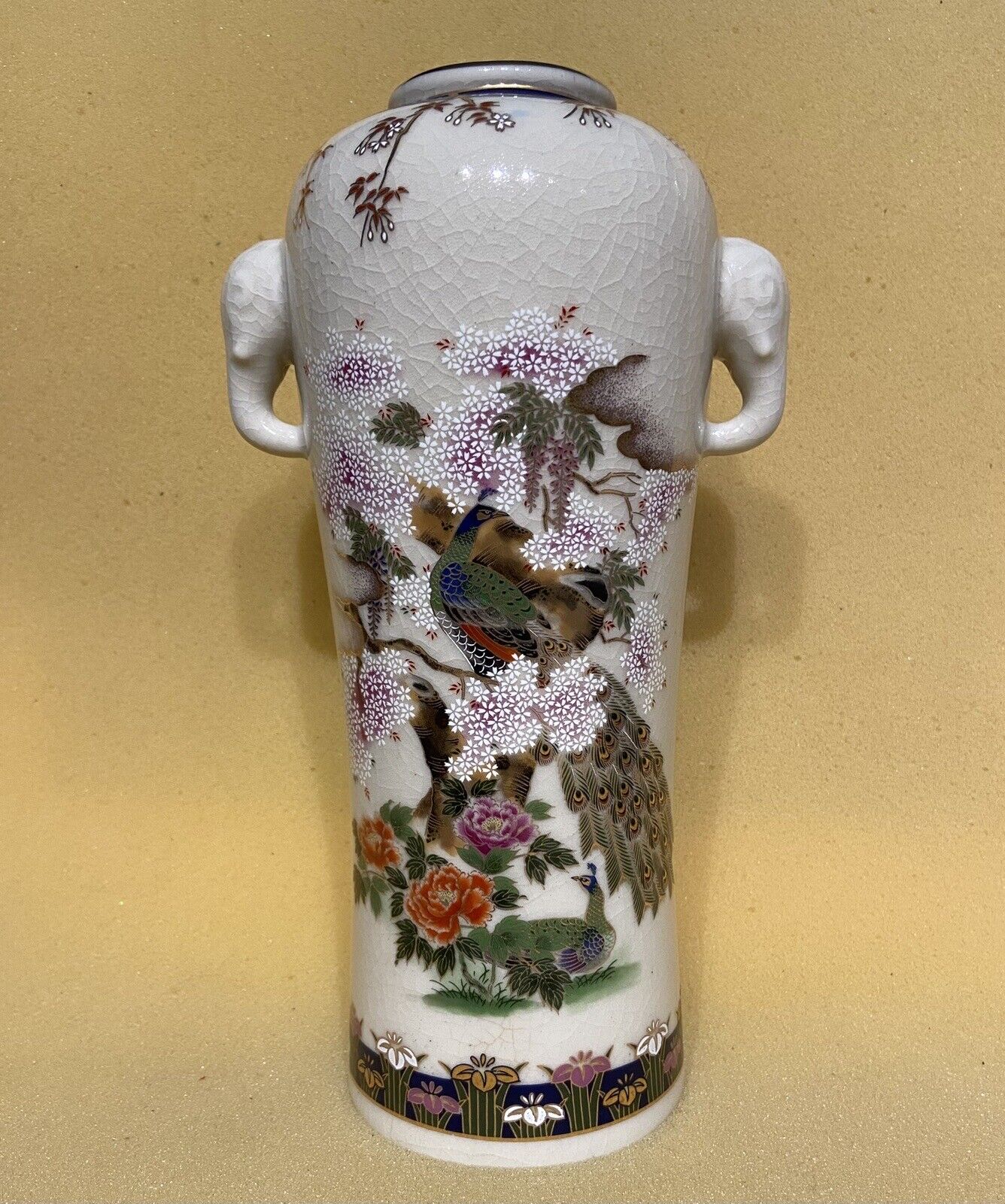 Vintage Satsuma Style Vase 9.5\