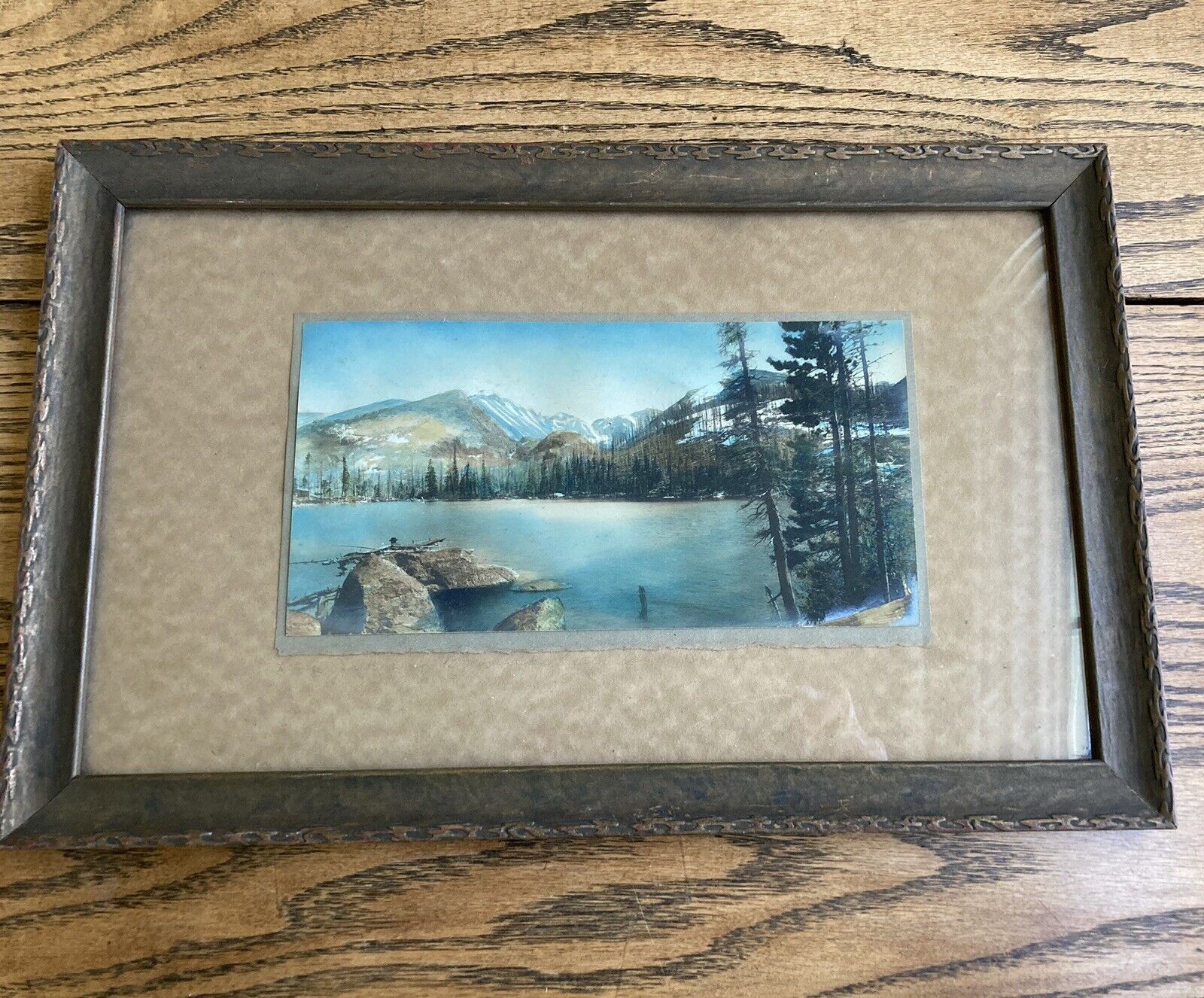 VTG Framed Print Longs Peak Bear Lake Estes Park Colorado 1930’ Granny Chic