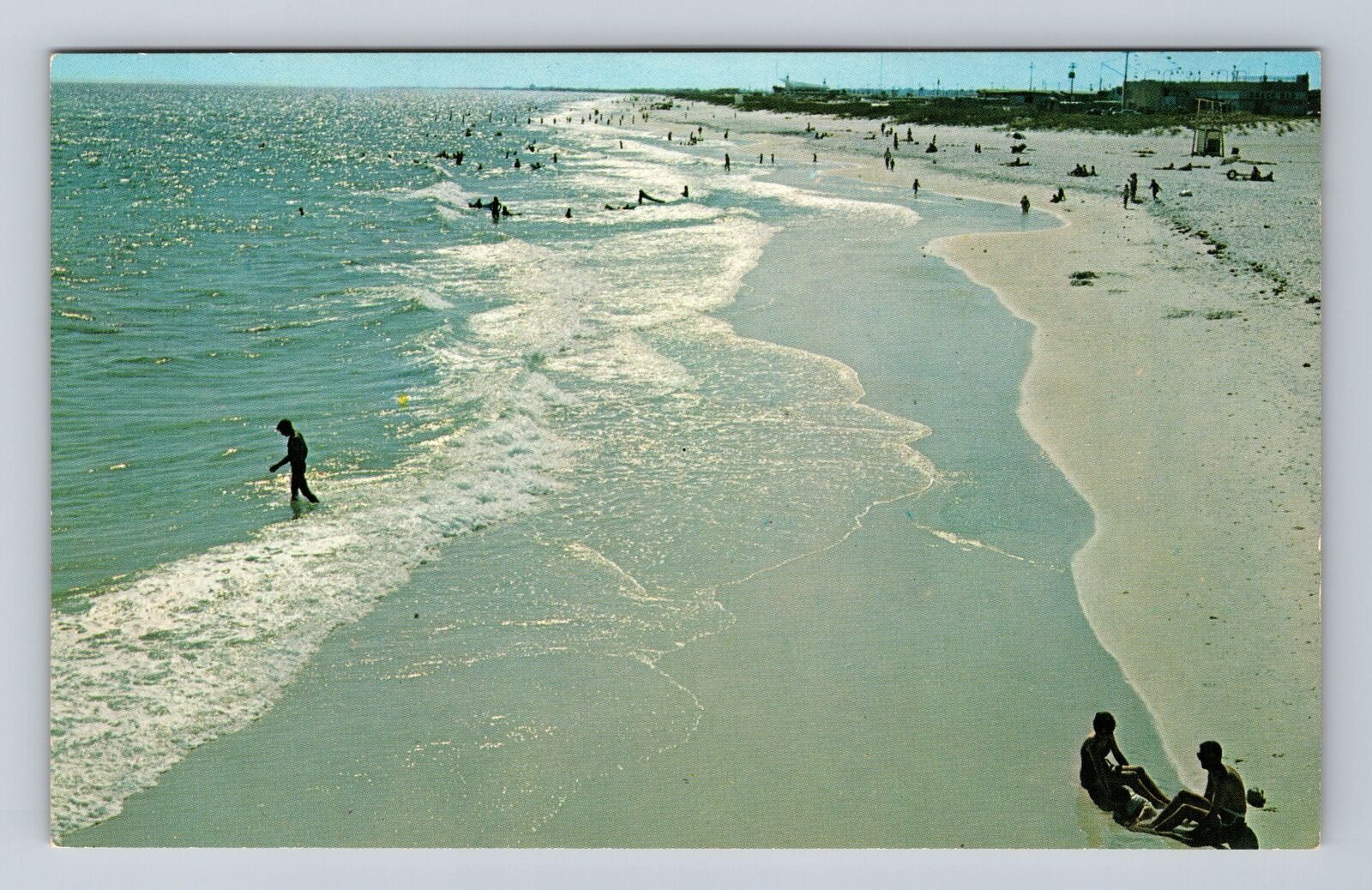 Fort Walton Beach FL-Florida, Gulf Mexico, Sunbathing on Beach Vintage Postcard