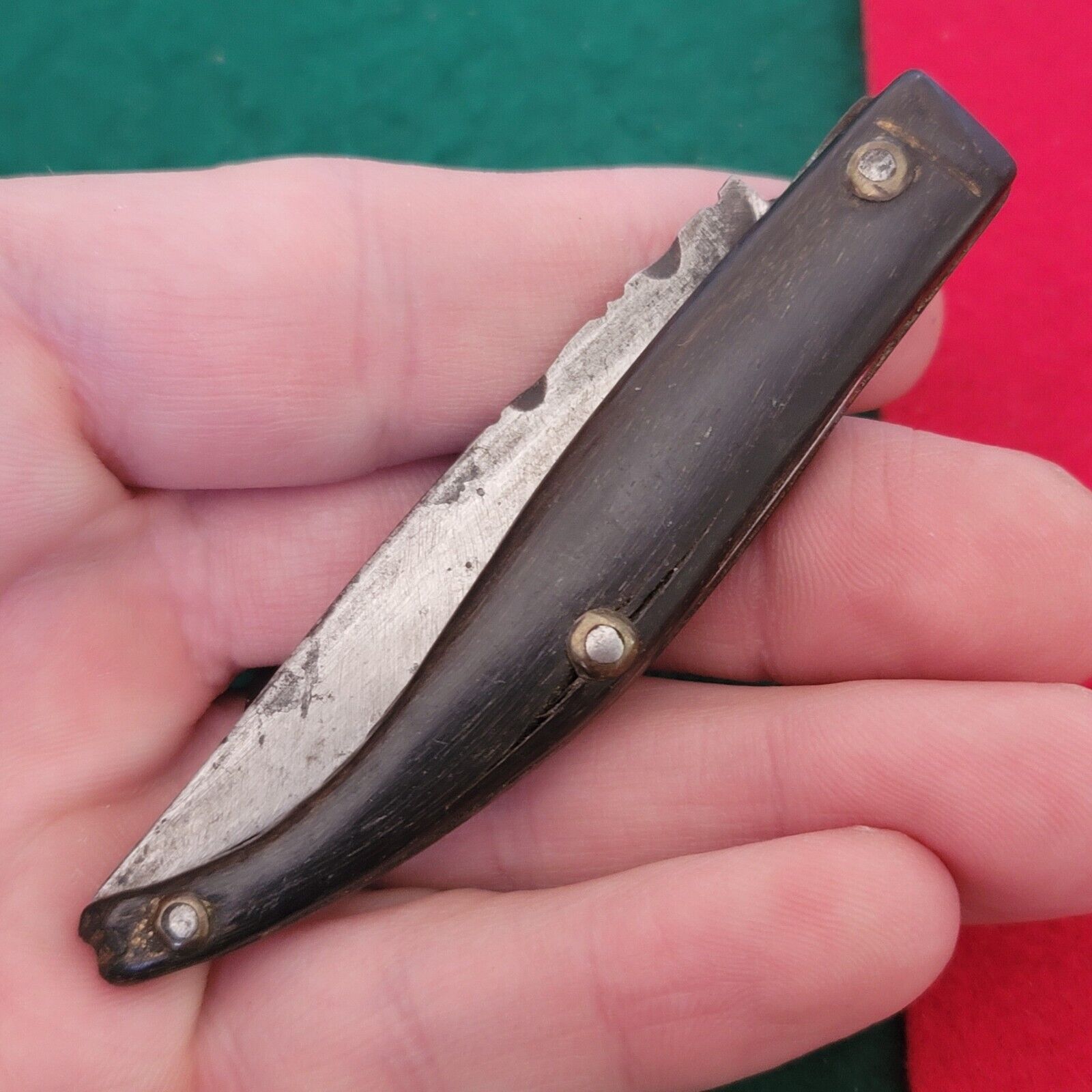 Old Vintage Antique Horn Italian? Slipjoint Folding Jack Pocket Knife Handmade