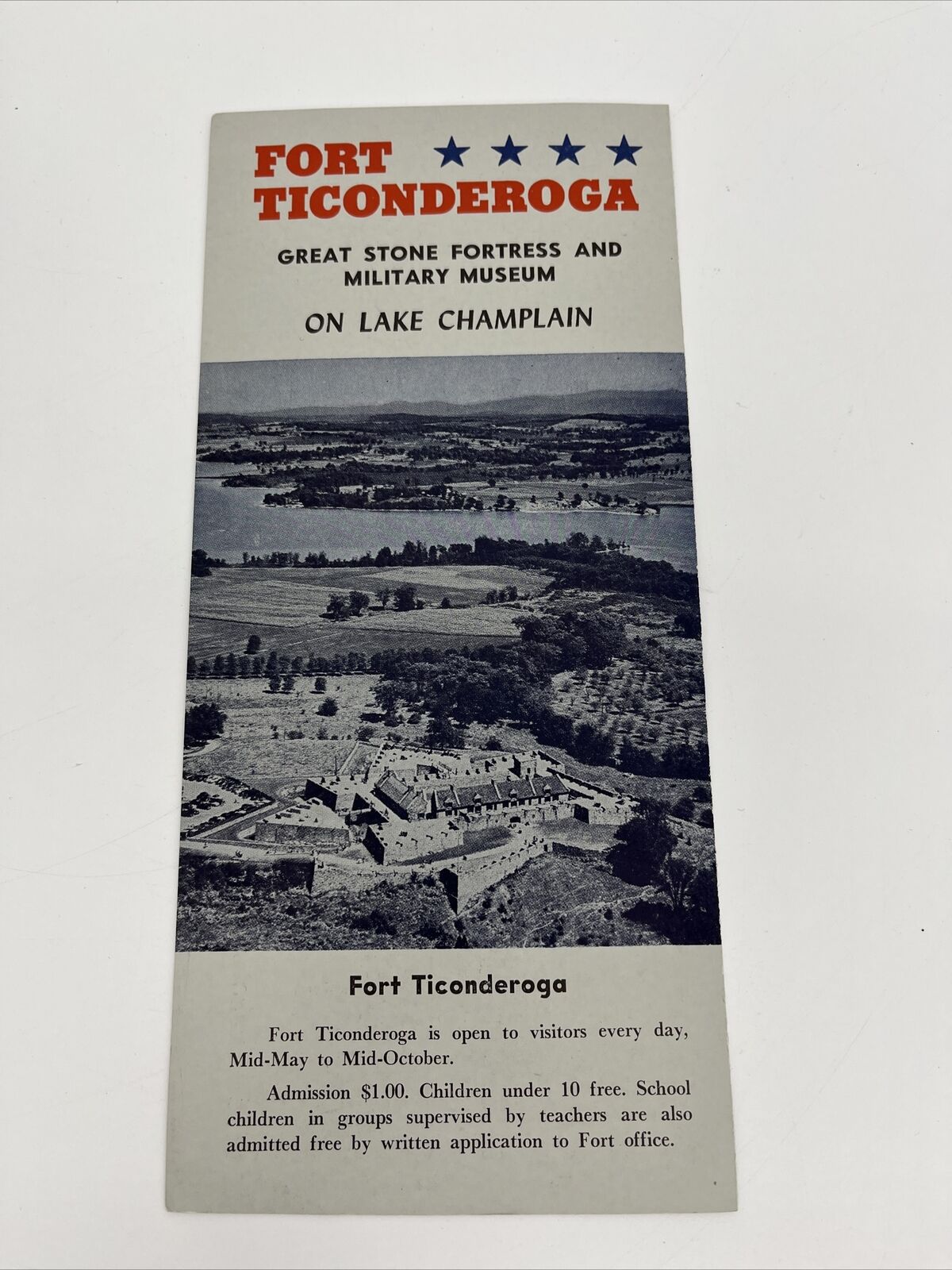 Fort Ticonderoga Lake Champlain Adirondacks NY New York Brochure Vintage Travel 