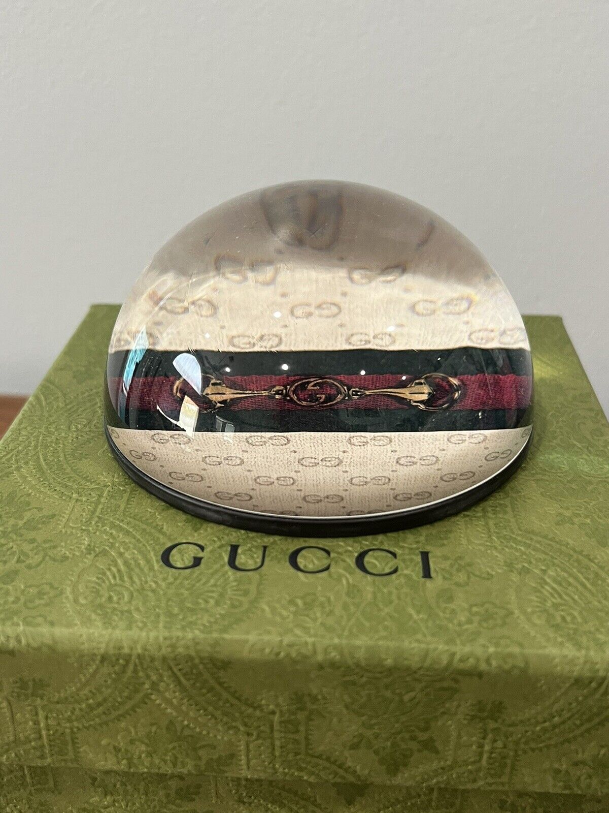 Authentic Gucci GG Monogram Web Horsebit Collectible Design Paperweight NWB