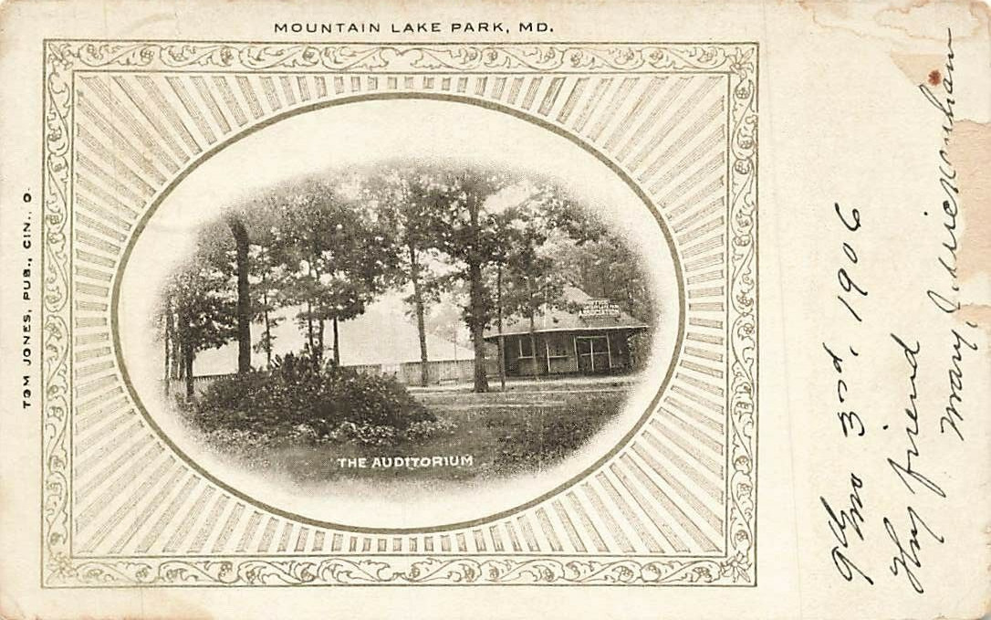c1905 Auditorium Mountain Lake Park Maryland MD P398
