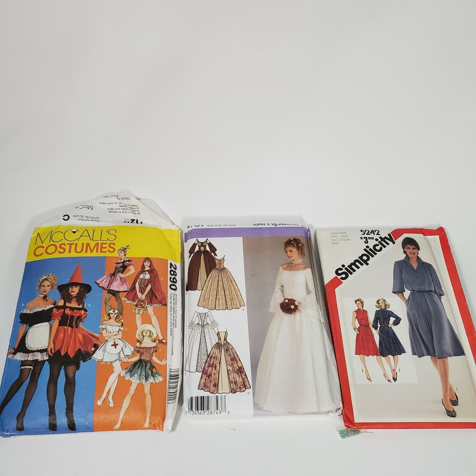 VTG MccCalls/Simplicity Sewing Patterns Halloween/Costume/Dresses 2890/5242/4731