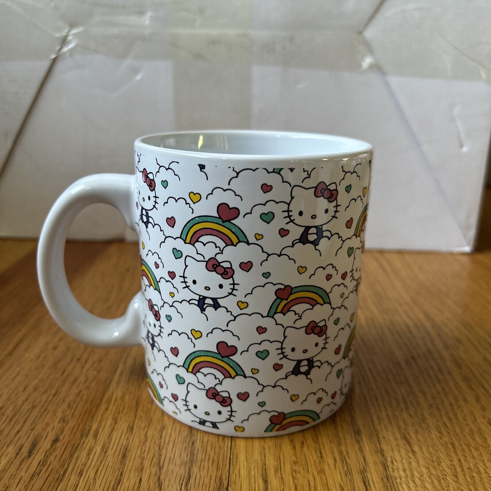 NEW Sanrio Hello Kitty Cafe Mug - Exclusive Rainbow & Hearts 20oz