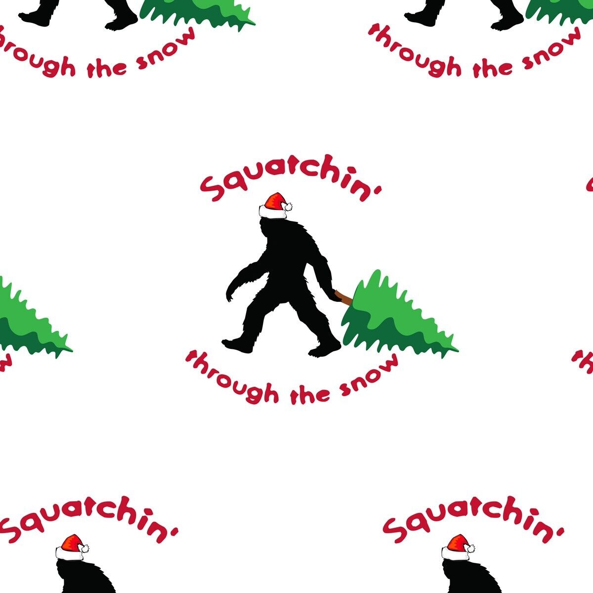2-Pack 28x30 inch Sheet Gift Wrap Wrapping Paper: Bigfoot Squatchin Through Snow
