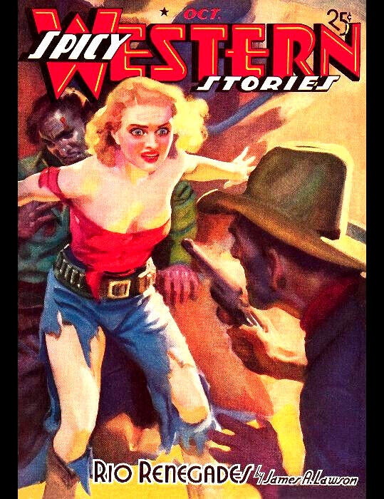SPICY WESTERN STORIES 11x14 Magazine Cover Print OCTOBER 1938 VERY SEXY