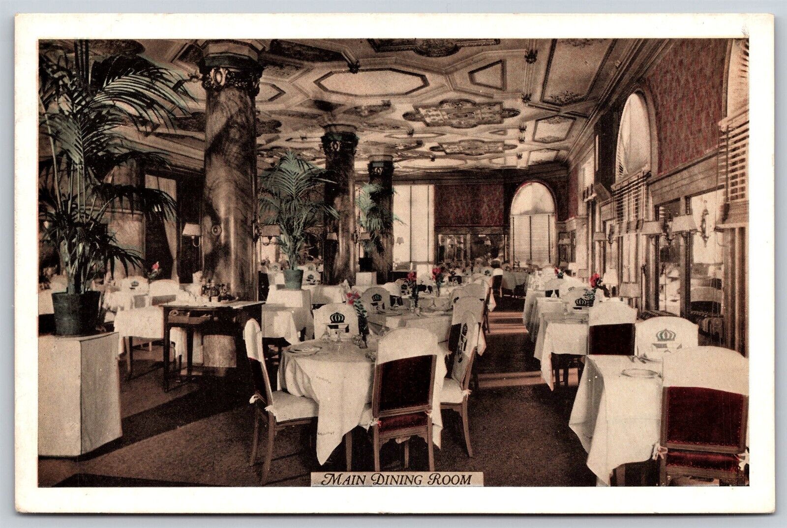 Postcard Main Dining Room, Hotel Seville, New York U127