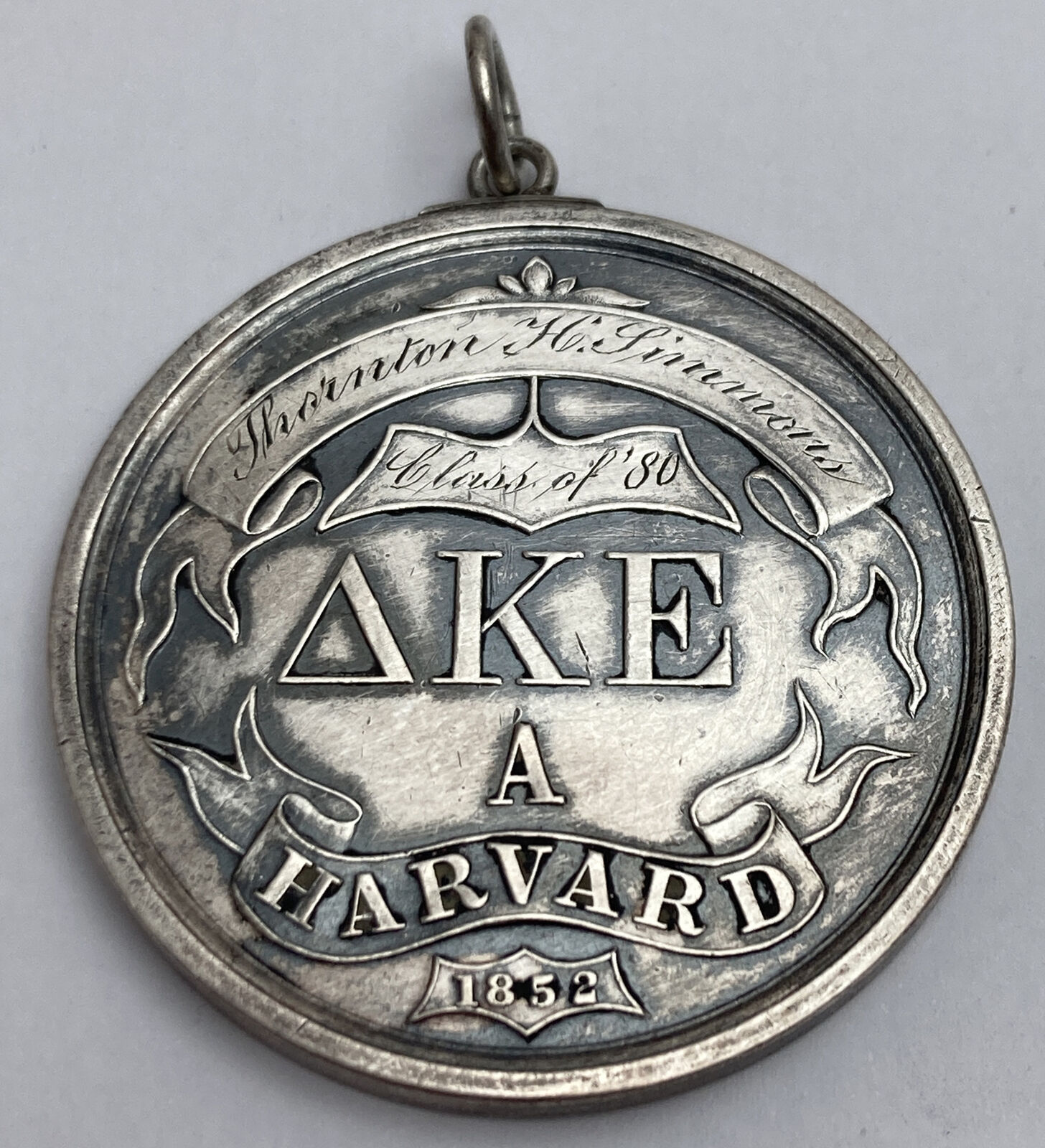 Rare Antique 1880 Harvard University DKE Delta Kappa Epsilon Fraternity Medal