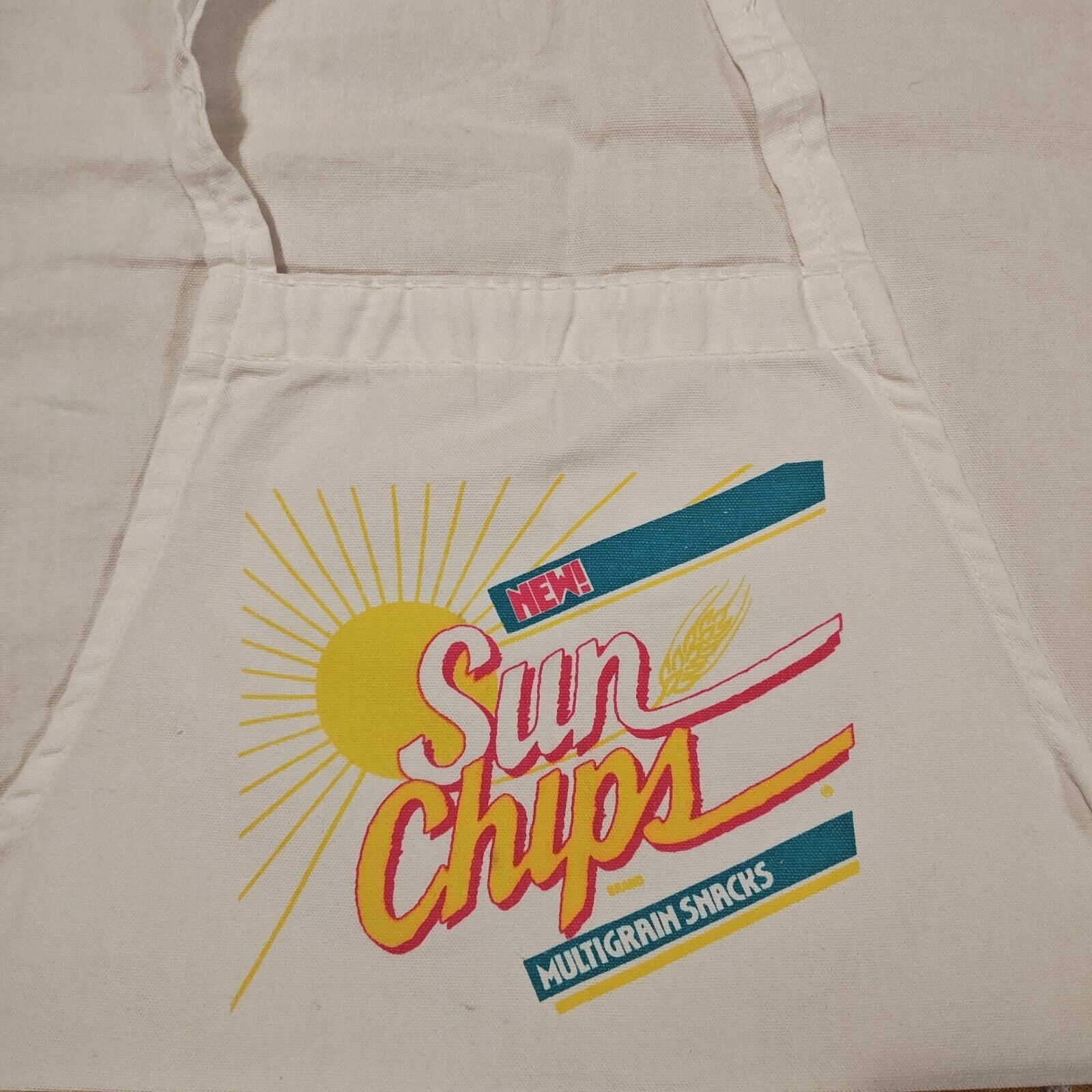 Vtg 90\'s SUN CHIPS Neon Apron Promotional Advertising Retro Pop Art 