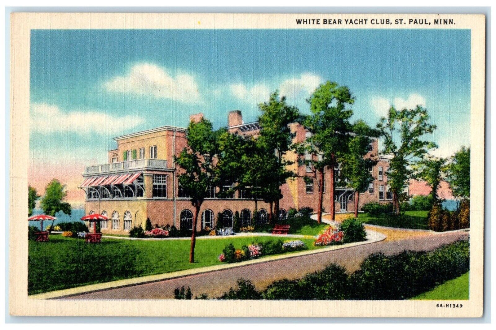 c1930's White Bear Yacht Club Building St. Paul Minnesota MN Vintage Postcard