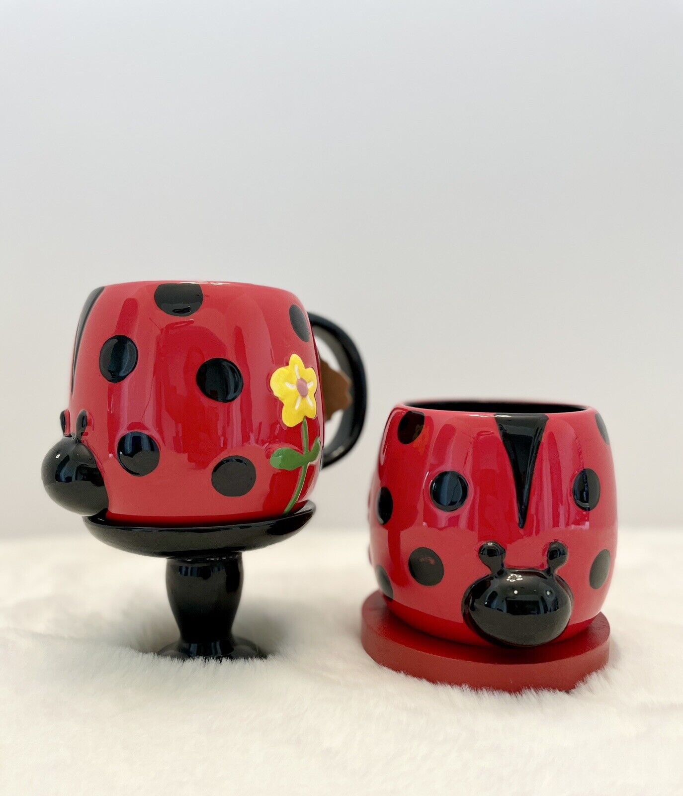 LANG Set of 2 Ladybug Ceramic Mugs