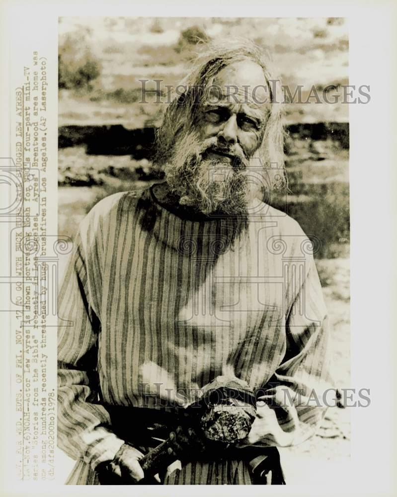 1978 Press Photo Lew Ayres portrays Noah in NBC\'s \