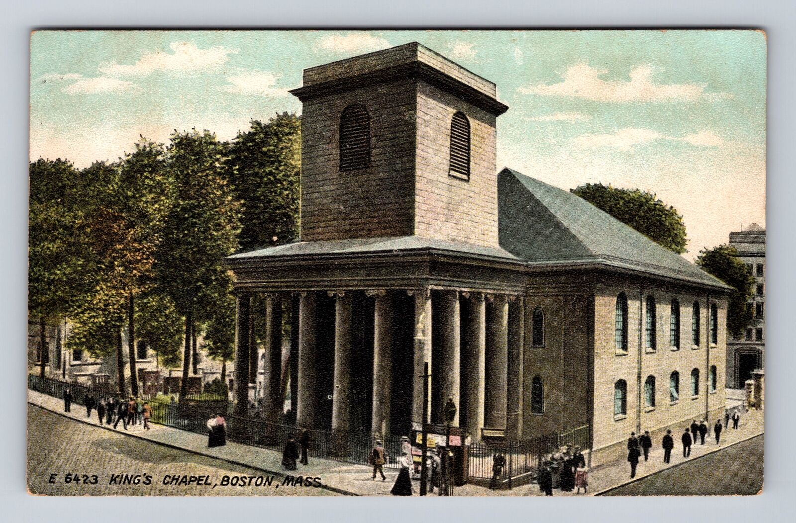 Boston MA-Massachusetts, King\'s Chapel, Religion, Antique, Vintage Postcard