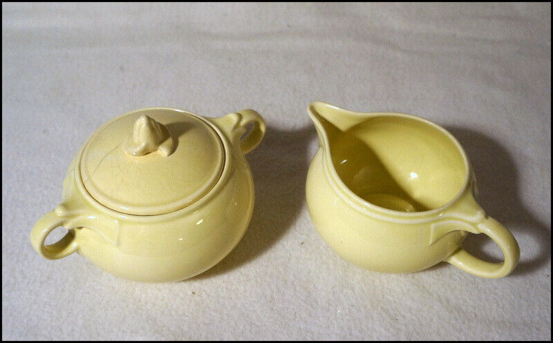 Vintage Lu-Ray Pastels (T.S.&T) Yellow Cream and Sugar Set #RA758