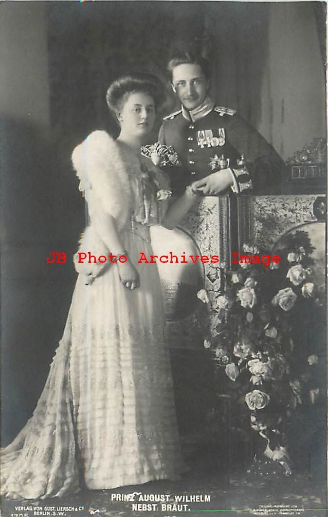 German Royalty, RPPC, Prince August Wilhelm & Princess Alexandra