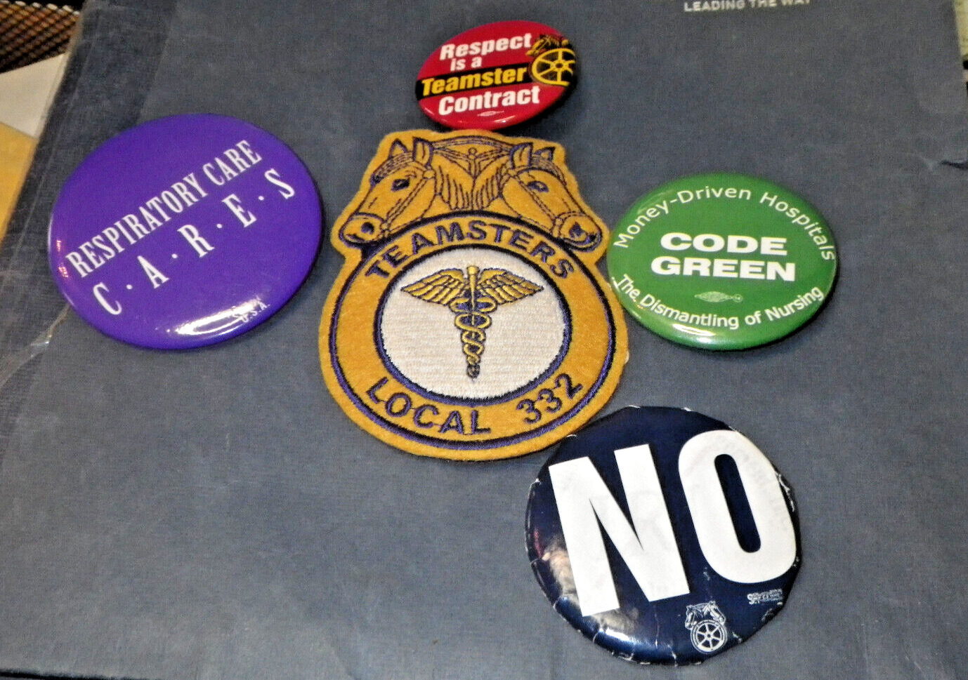 Lot Includes Vintage Teamsters Local 332 Sew on Jacket Patch - Flint, Michigan