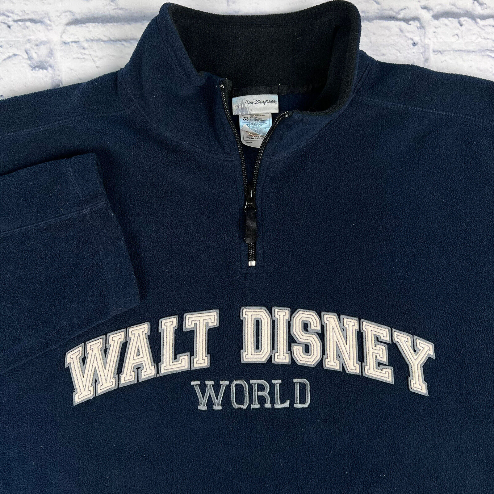 Walt Disney World Parks 2XL XXL Pullover 1/4 Zip Fleece Mickey Embroidered Shirt